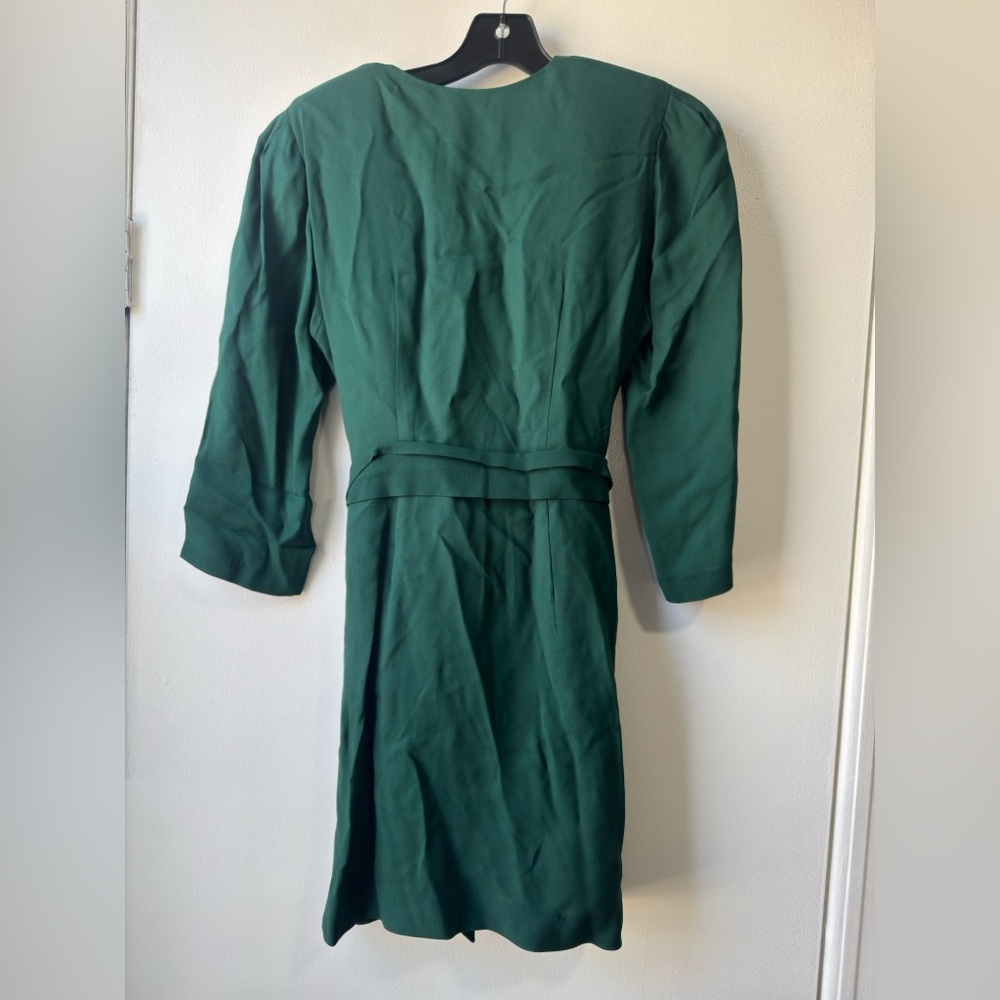 Sandro Elegant Green Wrap Mini Dress - Picture 14 of 15